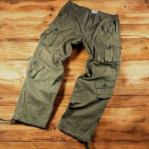 Ak Army NY Cargo Pants Women 14 Olive Utility Drawstring Hiking Lounge Baggy